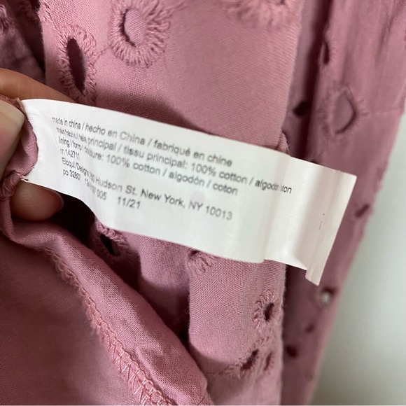 Eloquii Eyelet Tie Front Maxi Dress in Mauve Pink Sizes 22 and 28 - Picture 5 of 5